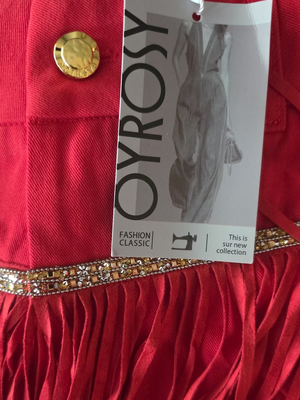 Red Fringe Shorts With Tassels - Picture 8 of 8